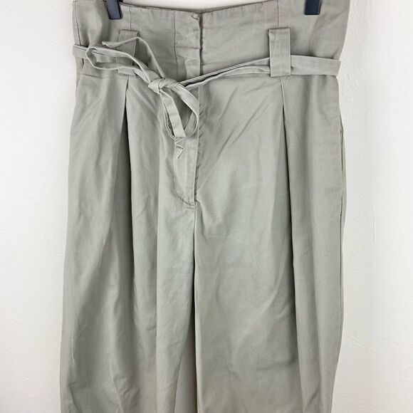 H&M Tie-Waist Olive Flood Pants - Picture 2 of 7